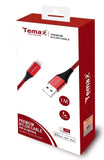 1m Nylon Red USB to MFi lightning cable