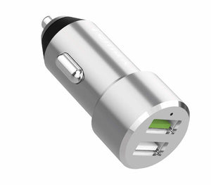 PowerDrive Charger | 30W, 2-Port Car Charger (U220) Silver