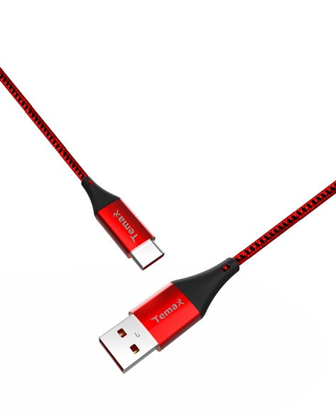 USB to Type-C ( nylon braided ) Length 1M - Red