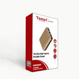 Temax Power Bank, Fast charging 10000 mAh Portable [QC 3.0] - Gold
