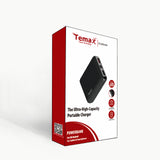 Temax Power Bank, Fast charging 10000 mAh Portable [QC 3.0] - Black
