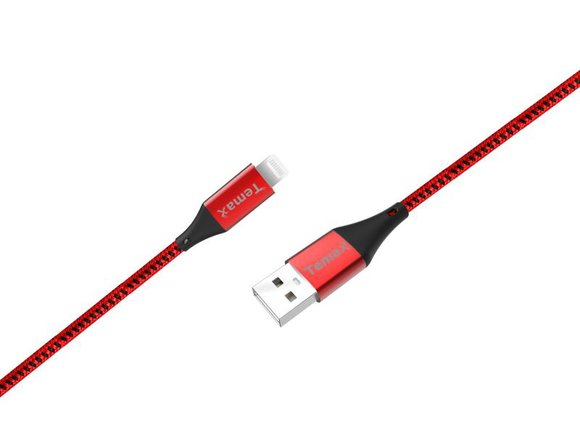 1m Nylon Red USB to MFi lightning cable
