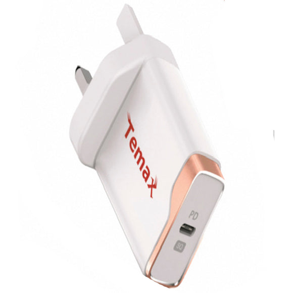 PD18W wall charger UK plug - white