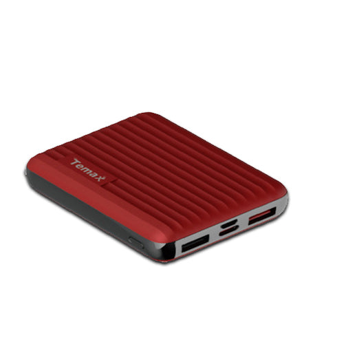 Temax Power Bank, Fast charging 10000 mAh Portable [QC 3.0] - Red