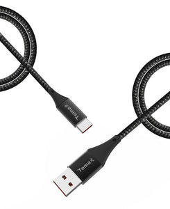 USB to Type-C ( nylon braided ) Length 2M - Black